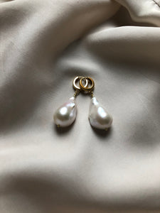 Baroque freshwater pearl earrings - Large