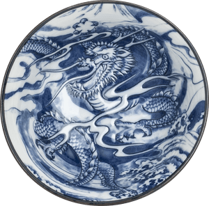 Japansk Ramen bowl, blue Dragon