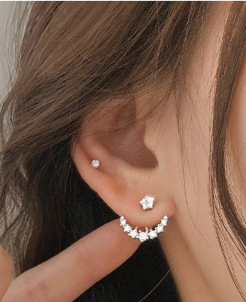 Two way stud earrings hotsell