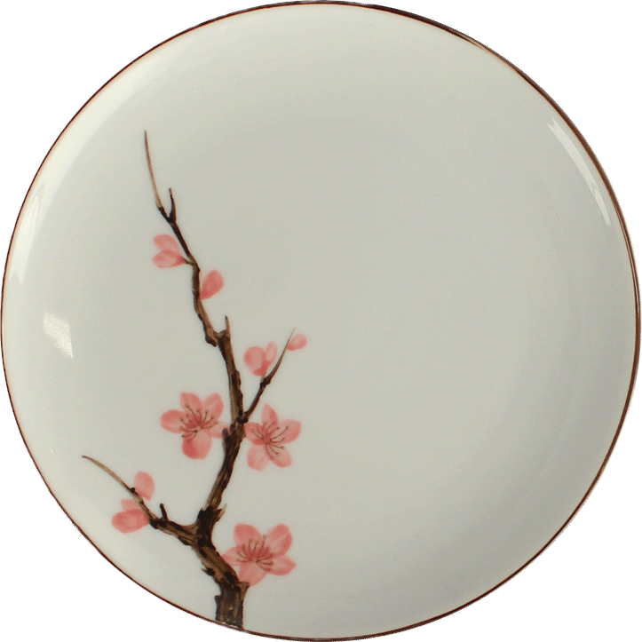 Sakura, handmålad tallrik, 22,5 cm